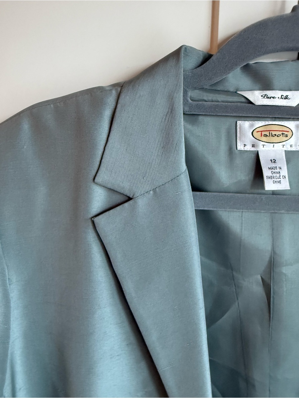 Talbots Petites 100% Pure Silk Longline Open Front Duster Blazer | 12P - Picture 6 of 11